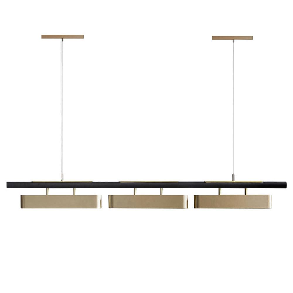 KUENCE Postmodern Light Luxury Metal Long Row Chandelier Simple Creative Villa Bar Decoration Pendant Light New Italian Long Restaurant Suspended Chandelier LED Dimmable Indoor Lighting Fixtures