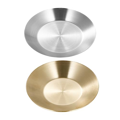 NAMOARLY 2pcs Seasoning Dish Small Condiment Portion Cups Condiment Dish Soy Dish Sauce Bowls Side Dish Bowls Spice Dish Condiment Sushi Plates Dish Bin Dessert Bowls Stainless Steel