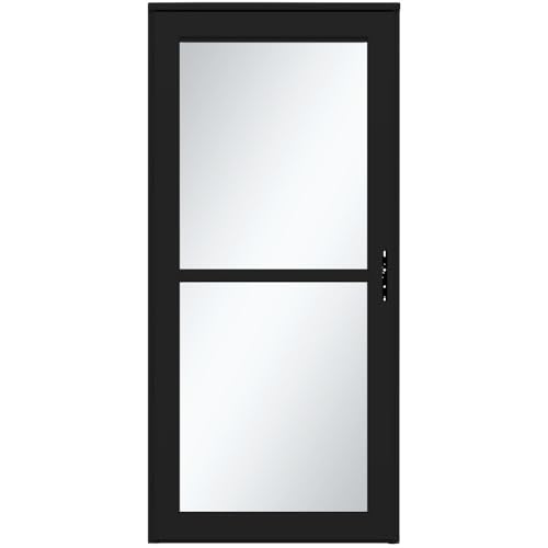 Platinum Retractable Screen Black 36-in. Left Hinge Storm Door