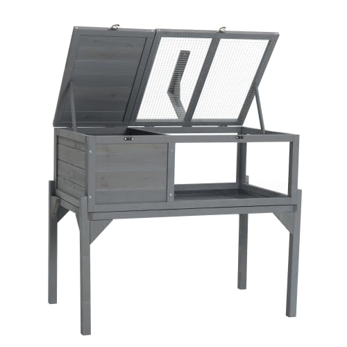 Cat Catio, Cat Window Perch for Large Indoor Cats - for Sunbathing, Napping & Overlooking, Wooden Window Hammock for Safely Enjoying The Outdoor Sights Scents and Sounds (Gray, 36'')