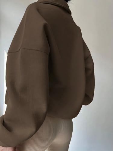 Image of SXV STYLE Half-Zip Pullover Sweatshirt, Oversized Fit