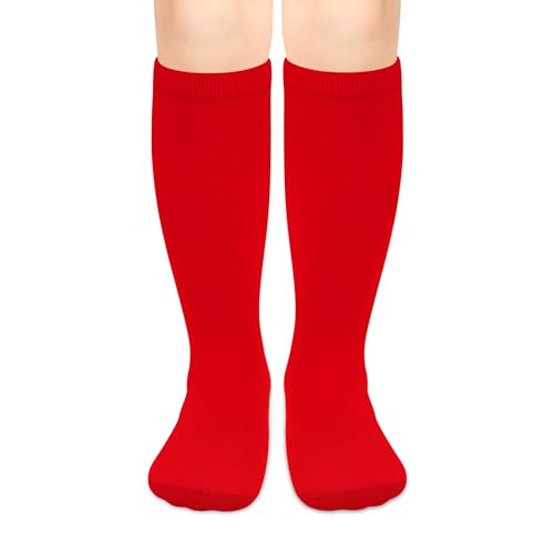 Sarfel Kids Baseball Socks Youth Red Soccer Socks Youth Boys Baseball Socks Girls Softball Socks Youth Soccer Socks Kids 6-8