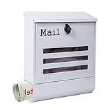 Briefkasten, Postkasten, Wandbriefkästen aus Metall mit Schlüsselschloss, großer Briefkasten mit...