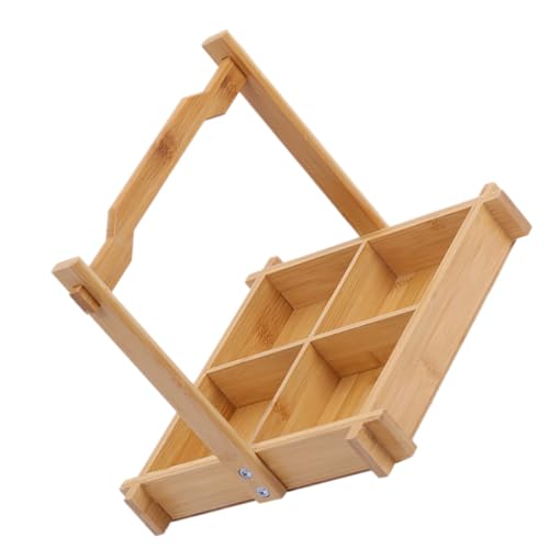 OFFSCH 1Pc Compartment Sushi Serving Plate Wooden Divided Sushi Tray for Home Restaurant Use Multipurpose Dessert Plate Design