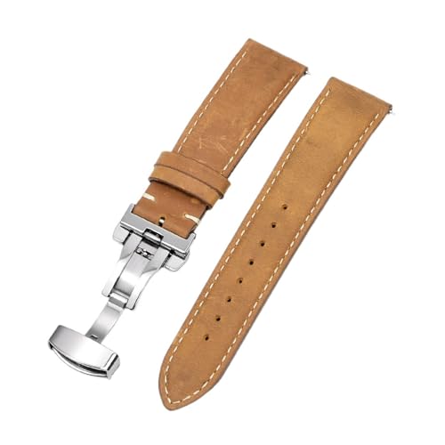 Bracelet montre cuir vachette fermoir papillon anti-usure pour Galaxy 24mm