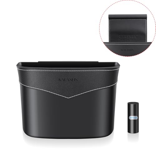 Image of Car Trash Can Mini Trash Bin Garbage Organizer with Plastic Trash Bag Automotive Small Garbage Bin for Home Office Auto Vehicle Car Door Front Back Seat Storage Accessories Glovebox Trash Can