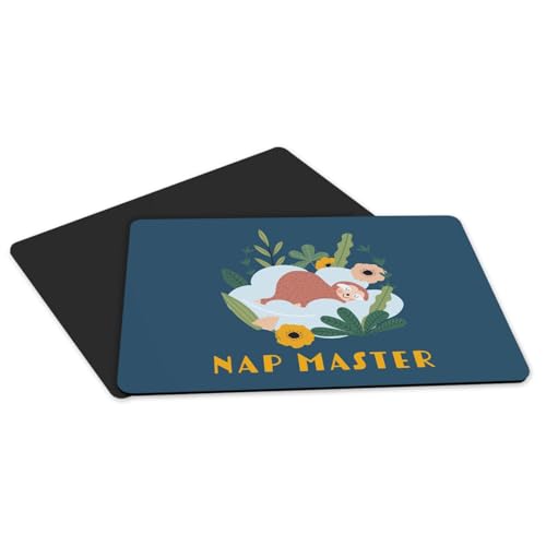 Grands sets de table bleu illustration sloth nap master en caoutchouc durable - 5