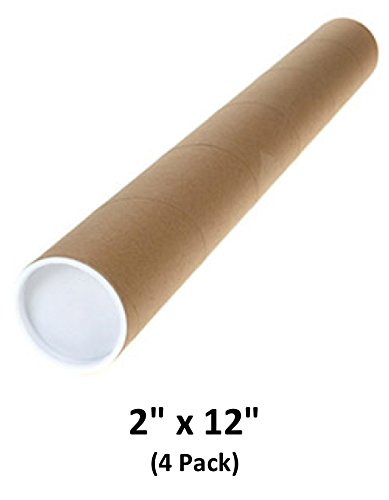 Mailing Tubes with Caps, 2 inch x 12 inch (4 Pack) | MagicWater