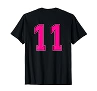 Number for school team, school sport, uniform number, sports number for birthday age, birthday year, lucky number, funny, great for kids, boys and girls. Clothing with design placed on the back. Lightweight, Classic fit, Double-needle sleeve and bott...