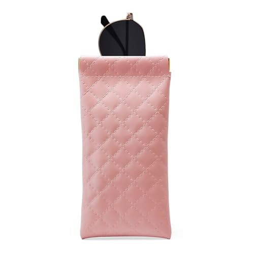 Image of ZACI Leather Eyeglass Cases Portable Sunglasses Cases Squeeze Top PU Glasses Pouch Travel Soft Trinket Organizer Bags