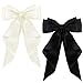 Accessoires de günstig Kaufen-ZEVONDA Haarschleifen Clips - Haarspangen mit Großer Schleife Einfarbige Haarnadel mit Schleife Haarspangen Accessoires für Mädchen Frauen, Schwarz + Milchig weiß (2PCS)