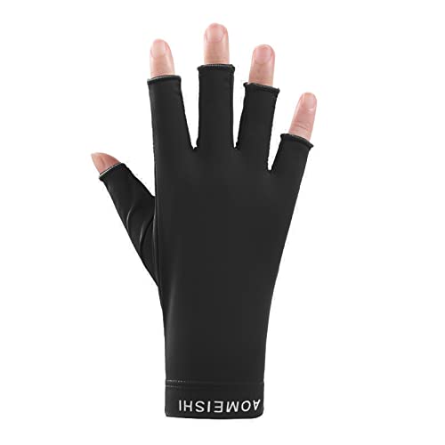 Luvas femininas sem dedos, protetor solar, proteção UV, luvas de meio dedo, luvas de verão para diri