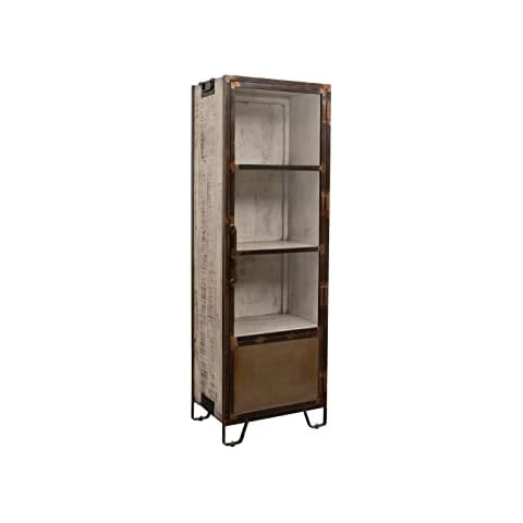 MASSIVMOEBEL24.DE Vitrine Mango 60x40x180 braun lackiert Heavy Industry #240 Cover