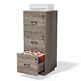 VINGLI 3 Drawer File Cabinet with Lock, Home Office Filing Organizer, for Letter Size File...