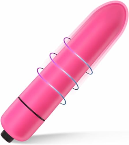 BGMKE 10 Mode Quiet Waterproof Bullet Rod Soft Silicone Toys Powerful Mini Stick Massage Ball for Women Pleasure Personal Mini Travel Bullet Tool for Men and Women (Red)