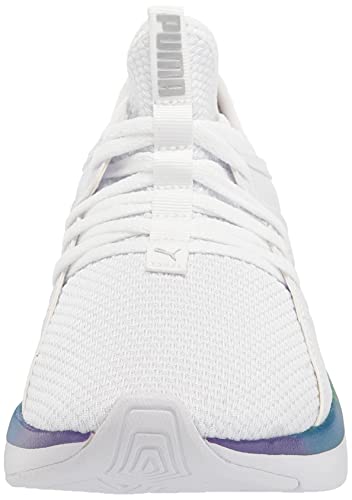 PUMA Puma SOFTRIDE Sophia Running Shoe, White-Silver-High Risk Red, 6.5 US Unisex Big Kid