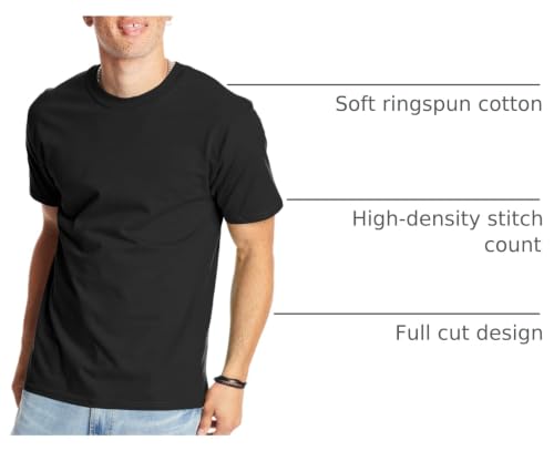 Image of Hanes Men's Beefy-T T-Shirt, Heavyweight Cotton T-Shirts for Men, 1 or 2 Pack, Men's Tees (Tall