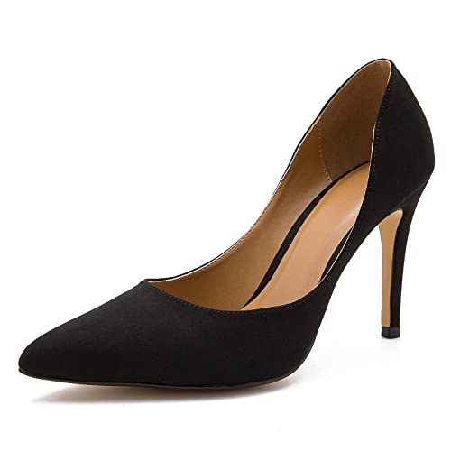 Image of Women's Men's Pointed Toe High Heel Pumps, Slip On, 3.94 Inch Stiletto Heel