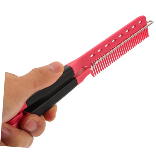 Peine alisador para mujer 2 en 1 herramienta de peluquería plegable multifuncional para alisar y rizar el cabello miniatura 4