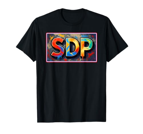Gemaltes SDP-Schild-Logo T-Shirt