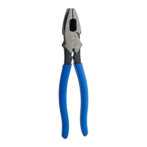 Klein Tools D2000-9Neth Lineman's Bolt-Thread Holding Pliers, High-Leverage Streamline Design With Rounded Nose And Knurled Jaw, 9-Inch #TOP4