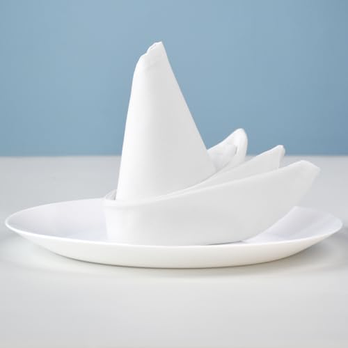 Manteles de algodón blanco de 50 cm lavables y ligeros para eventos 2