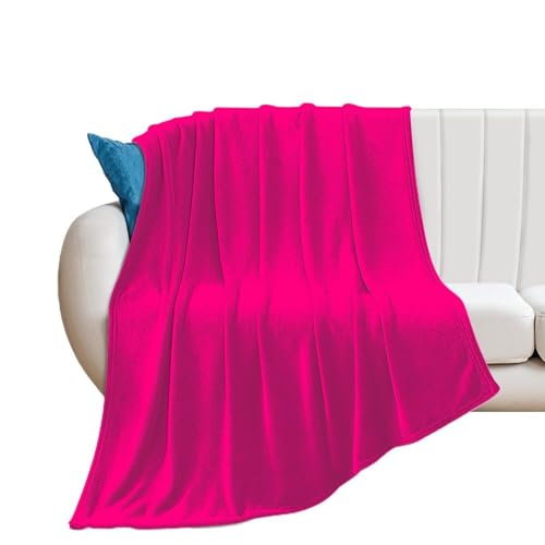 Plush Throw Blanket Solid Rose Deep Pink Soft Cozy Blankets