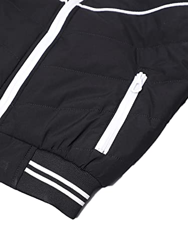 Image of Boys Winter Wear Hooded Puffer Jacket For Kids Black 6-8 Years