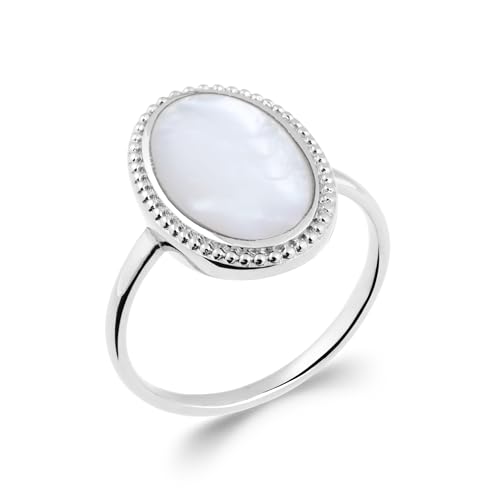 Bague en Argent et Nacre Ovale Tata Gisèle à porter pour illuminer votre style au quotidien