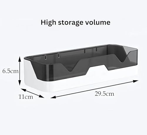 Image of Wall Mounted Shelf - Self-Adhesive, No-Drill ABS Plastic Organizer Rack for Bathroom, Kitchen & Home Accessories (Pack of 2)