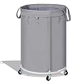efluky 150L Laundry Basket with Wheels, Large Rolling Laundry Hampers with Handles for Bathroom, Bedroom & Laundry Room, Grey