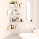 BEAZOOM Étagère d'angle murale en acrylique transparent - Résistant à l'humidité - Design ...