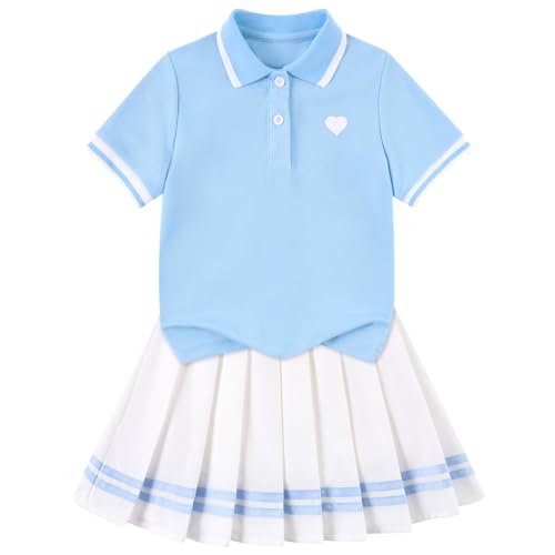 Move Dance Little Girls Dress 3T 4T Light Blue Polo Skirt Set with Shorts - image 1