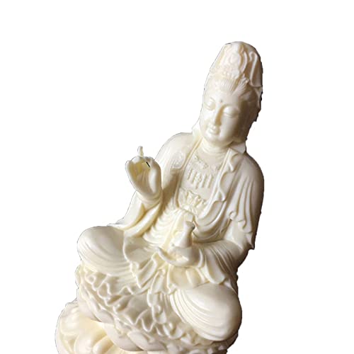 Estatua de Kwan Yin sentada en loto de 13 cm miniatura 5
