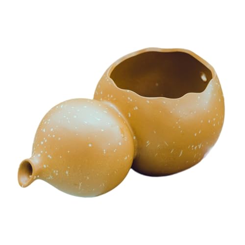 Leefasy 魚タンク セラミック ひょうたん 装飾 グリーン 植木鉢 水槽 フィルター アクセサリー カメ用