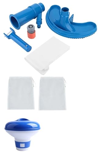 Kit Limpieza Piscina maintenance kit Aspiradora para piscinas, juego de herramientas de limpieza y desinfección, cabezal de succión, cepillo de limpieza para estanques, fuentes, spas y piscinas(04 set