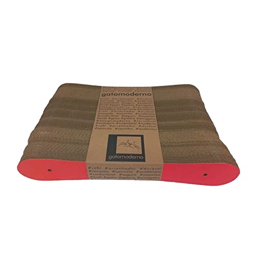 Gatomoderno Refil de Arranhador para Gatos de Papelão Kraft, Modelo São Paulo, Vermelho.