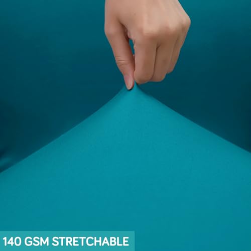 Image of HOKIPO Office Chair Cover for Executive Chair (High-Back) - 140 GSM Stretchable Fabric - Anti-Slip & Washable - Fits Tall & Big Office Chairs, Dark Cyan (AR-6204-DCYN)