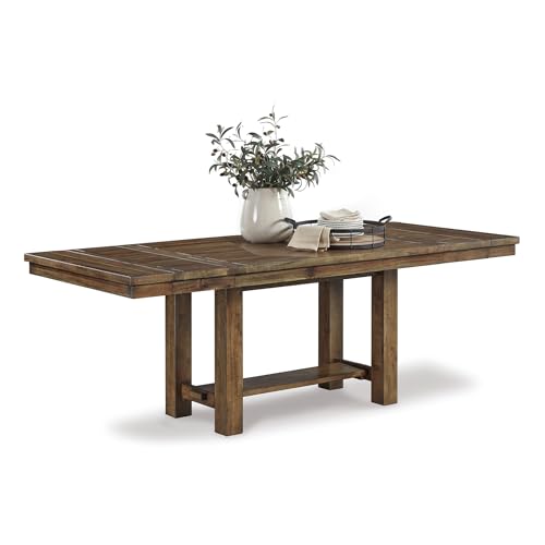 Signature Design by Ashley Moriville Rectangular Dining Extension Table, 2 Extension Leaves, Seats 8, 36' W x 86' D x 30.13' H, Wood & Acacia Veneer, Brown