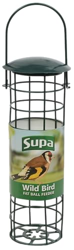Supa 9 inch Wild Bird Fat Ball Feeder, Holds 4 Standard Fat Balls