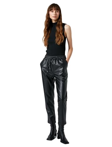 Pantalon carotte Koton femme court ample taille haute élastique