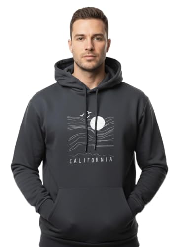 Image of Amazon Brand - INKAST Men Hooded Sweatshirt with Minimal Print | Casual wear | Stylish Winter Hoodie with Drawstrings | Kangaroo Pockets | Pullover