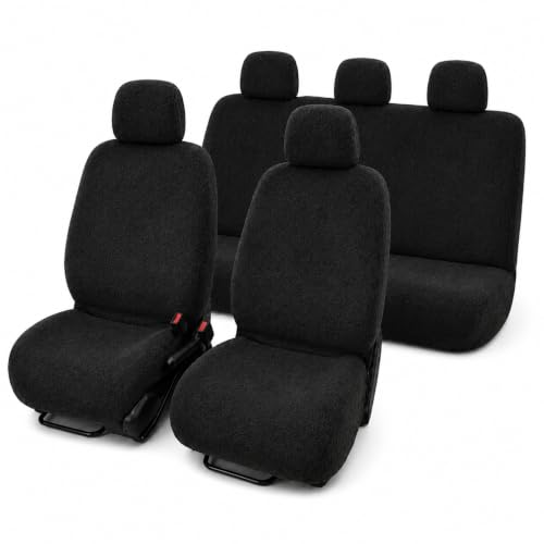 Image of JK Curtains Universal Fit Car Seat Cover Towel for 5 Seater Cars | Soft Plush Fabric Front & Rear Seat Covers with Headrest Covers | Full Seat Coverage | Washable & Reusable | Car Seat Protector