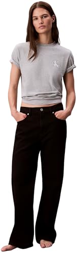 Calvin Klein Donna T-Shirt Maniche Corte Confezione da 2 Logo Tee con Scollo a V, Multicolore (Heroic Grey Heather/Brilliant WHI), M - Immagine 5