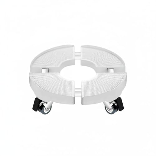 Support rond à roulettes réglable blanc Qianly pour pot de fleur et jardin