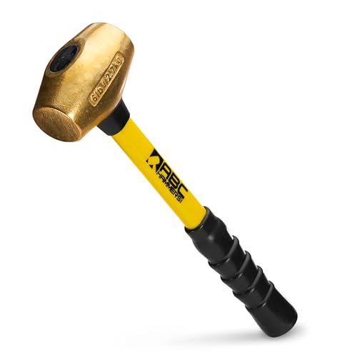 ABC HAMMERS Brass Sledge Hammer - 6 lb. USA Made Non-Sparking Hammer with 16