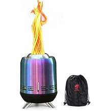 Portable 9 inch Table Top Fire Pit, Tabletop Smokeless Fire Pit, Low Smoke Burning Mini Outdoor Stove Firepit Fueled by Pellets or Wood, for Urban & Suburbs, with Travel Bag,23.2x16.3cm