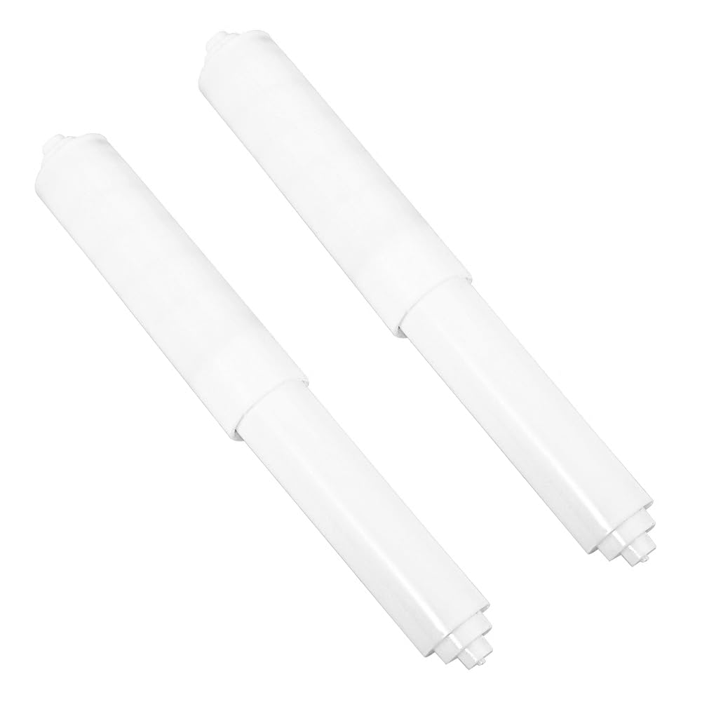 Opopark White 2 Pcs Plastic Toilet Tissue Roll Holder, Toilet Paper Holder Rollers, Plastic Toilet Tissue Roll Holder Insert Spring Loaded Bathroom Replacement Roller