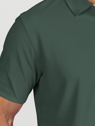 Image of BULLMER Trendy Solid Zipper Collar /Polo Neck Tshirt for Men