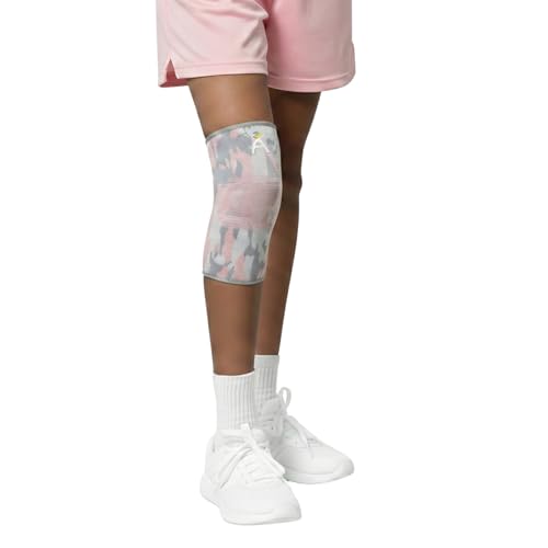 Kids Knee Brace Sleeve Youth Knee Compression Support for Children | Knee Pain Relief & Sports Use Boys & Girls Sizes for Basketball Gymnastics & Everyday Wear (1 Pink Camouflage Small)